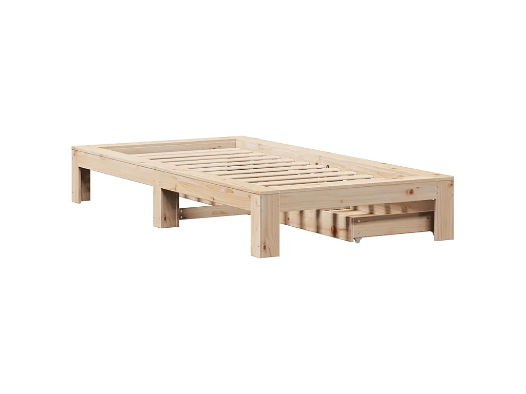 Letto senza Materasso 90x190 cm in Legno Massello di Pino