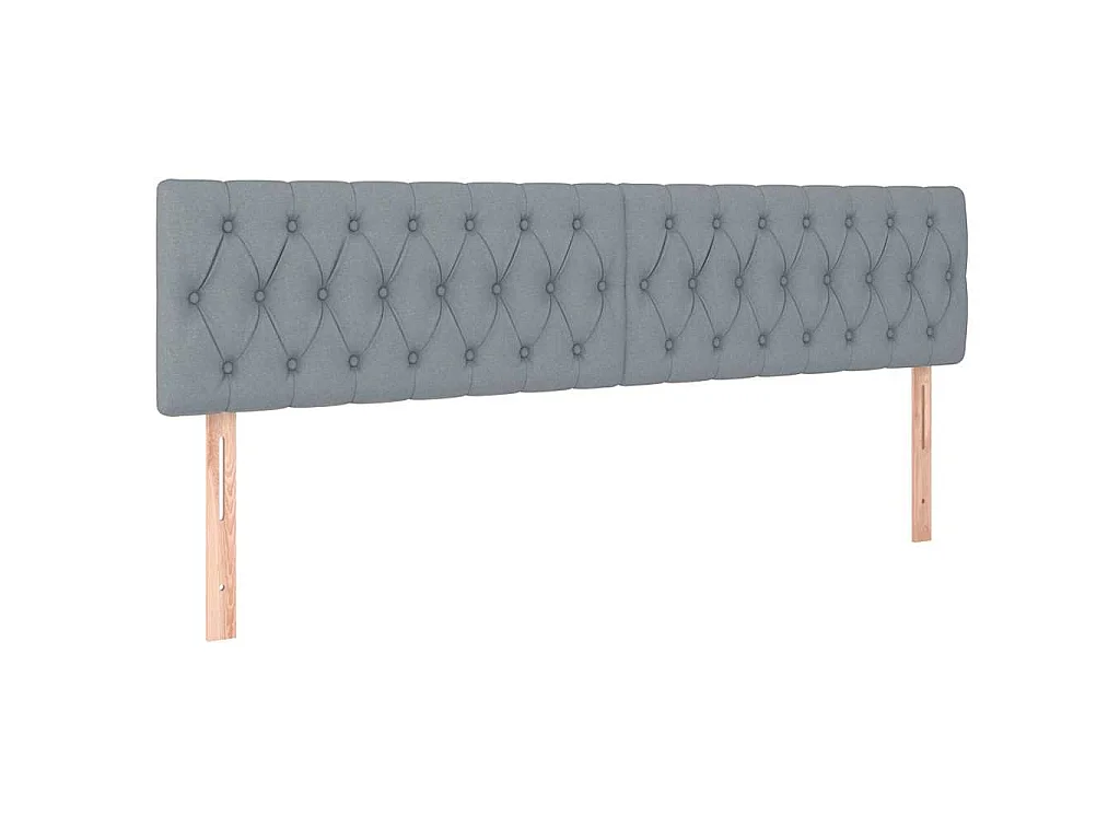 Ottomane Bett mit Matratze & LEDs Hellgrau 180x200 cm Stoff