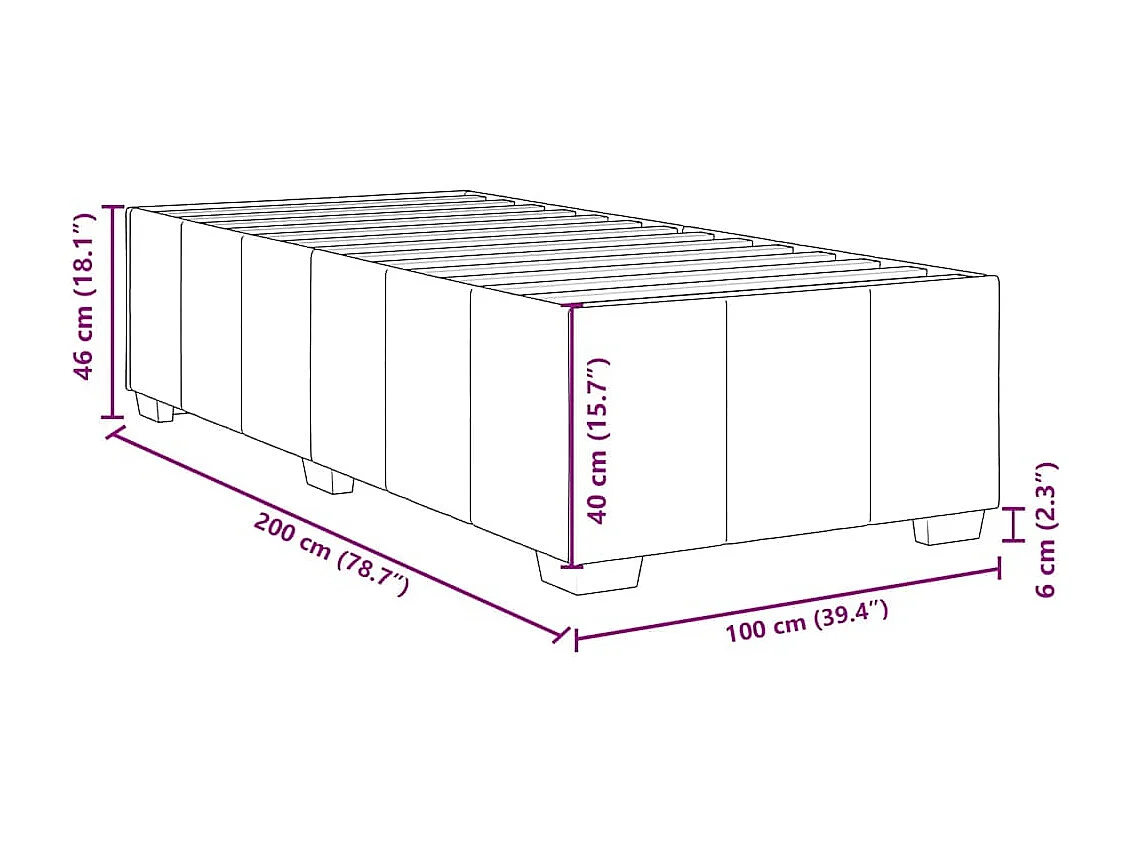 Giroletto senza Materasso Tortora 100x200 cm in Tessuto