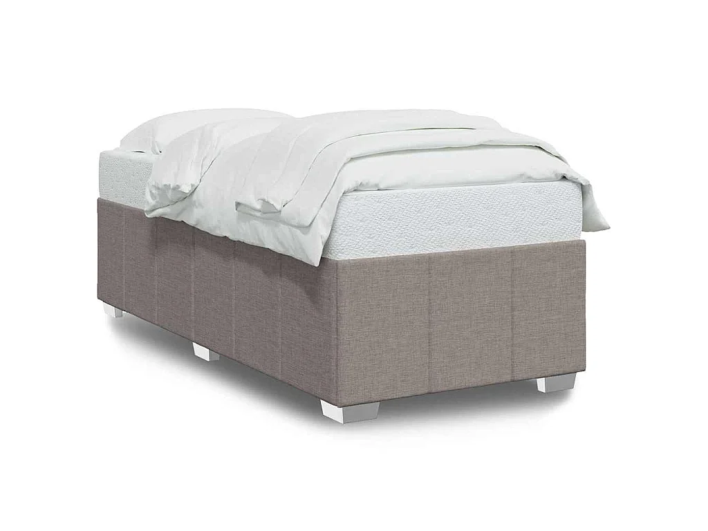 Cadre de lit sans matelas taupe 100x200 cm tissu