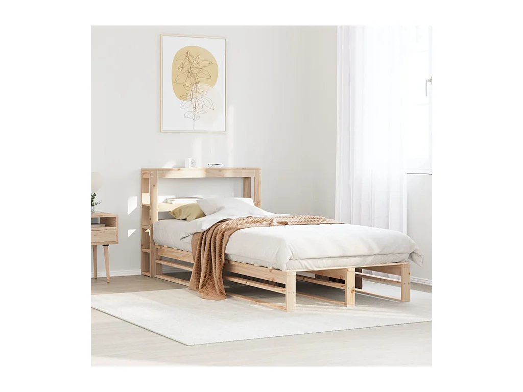 Cadre de lit sans matelas 90x200 cm bois de pin massif
