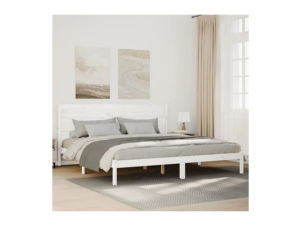 Cadre de lit extra long sans matelas 140x210 cm bois massif