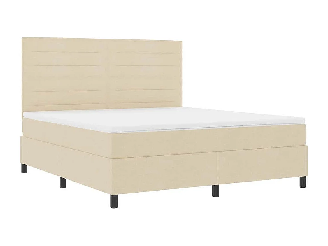 Boxspringbed met matras met hoofdeinde Crème 180 x 200 cm Stof