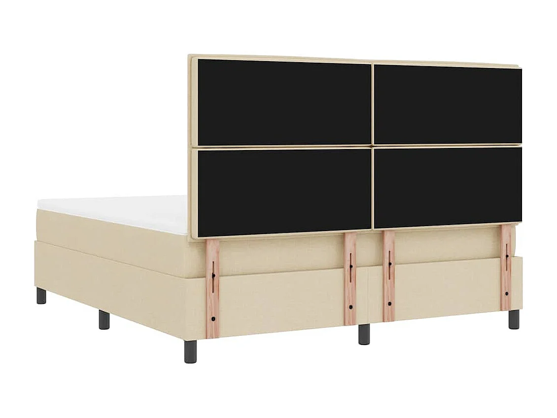 Boxspringbed met matras met hoofdeinde Crème 180 x 200 cm Stof