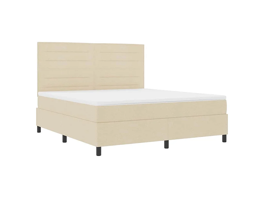 Boxspringbed met matras met hoofdeinde Crème 180 x 200 cm Stof