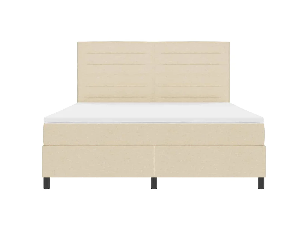 Boxspringbed met matras met hoofdeinde Crème 180 x 200 cm Stof