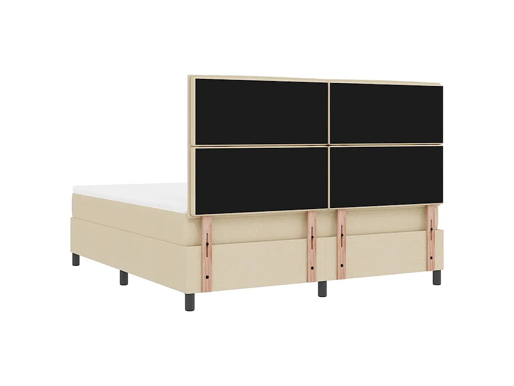 Boxspringbed met matras met hoofdeinde Crème 180 x 200 cm Stof