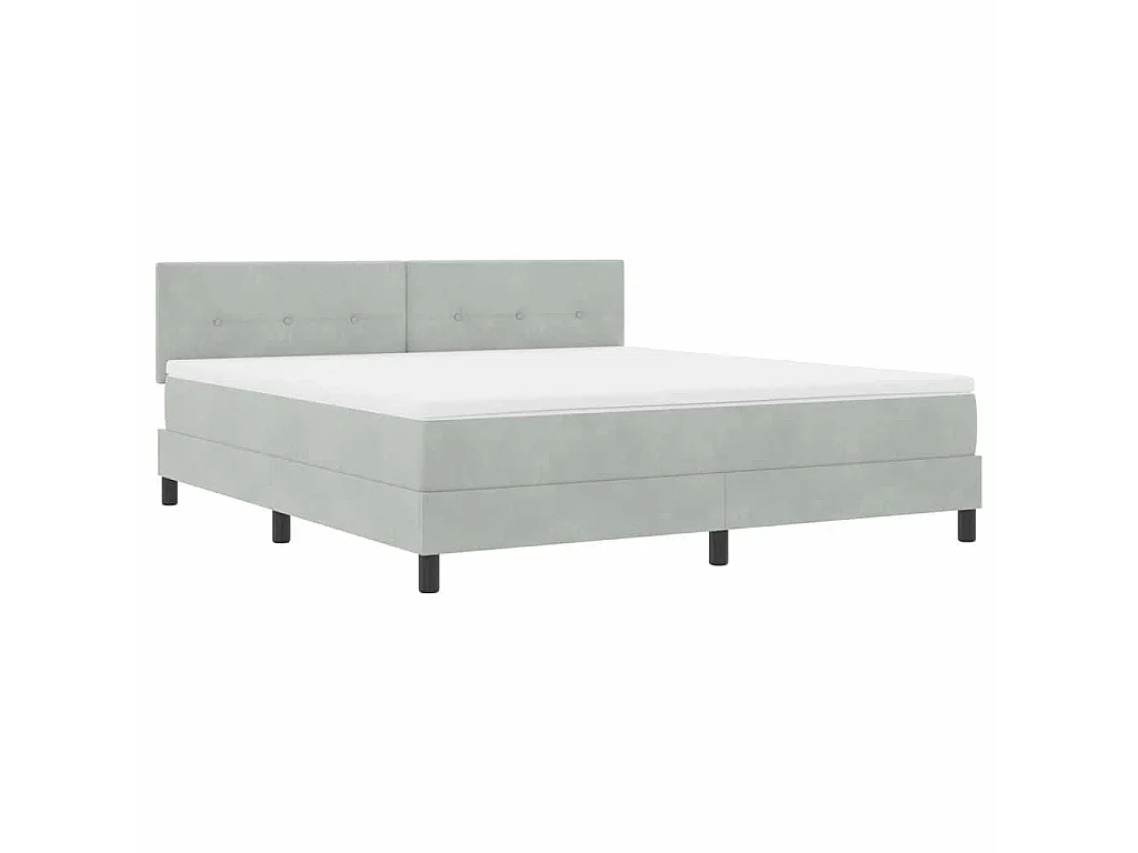 Boxspringbed met hoofdeinde Lichtgrijs 180 x 200 cm Fluweel