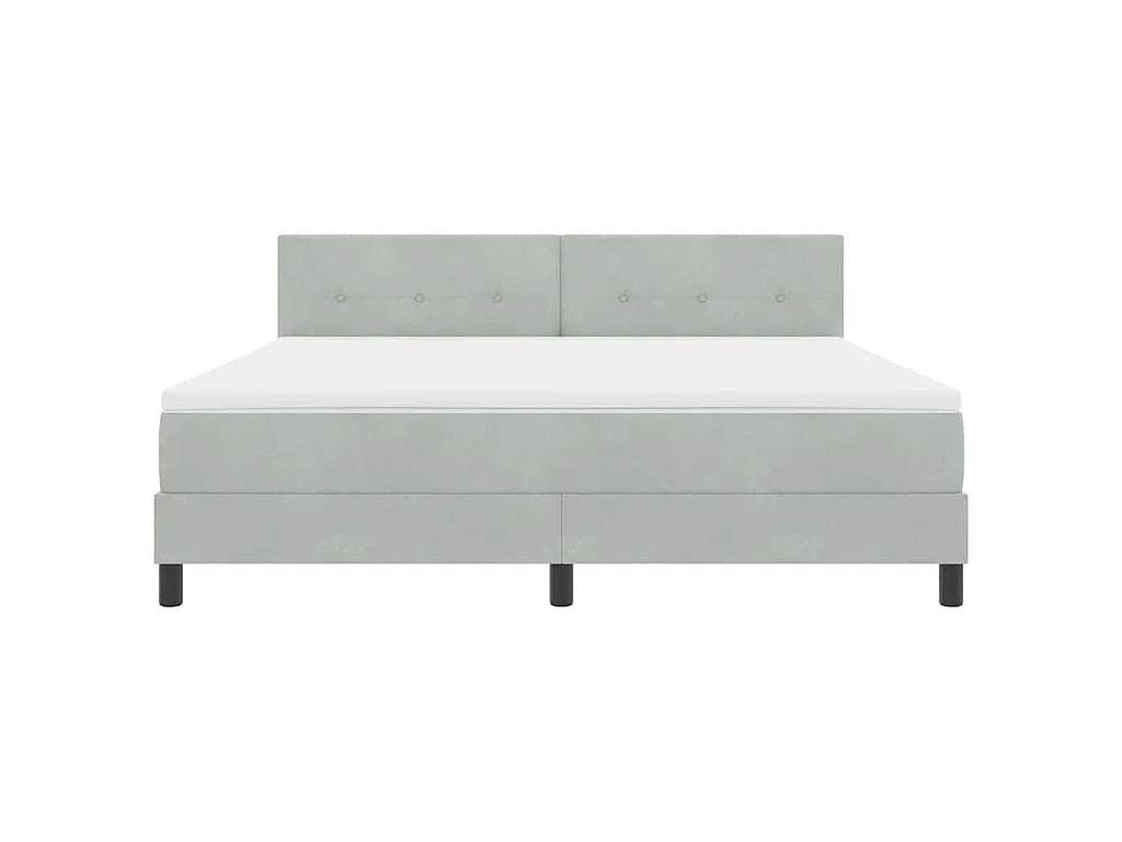 Boxspringbed met hoofdeinde Lichtgrijs 180 x 200 cm Fluweel