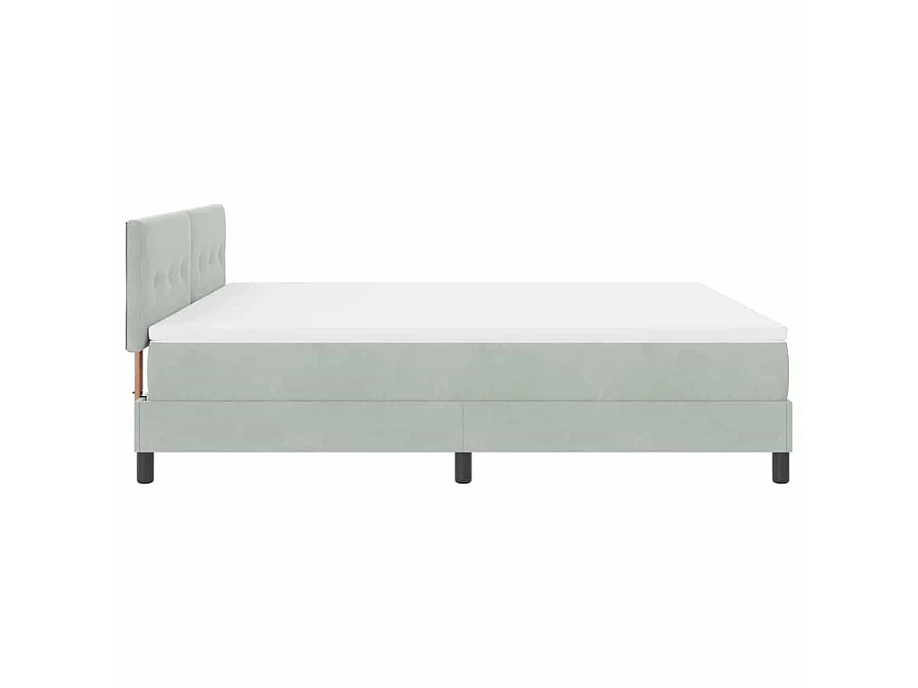 Boxspringbed met hoofdeinde Lichtgrijs 180 x 200 cm Fluweel
