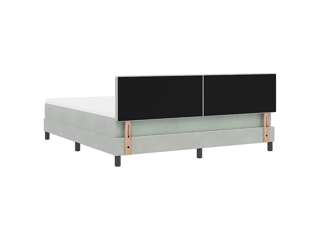 Boxspringbed met hoofdeinde Lichtgrijs 180 x 200 cm Fluweel