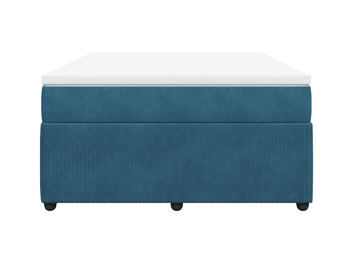 Sommier à lattes de lit et matelas Bleu foncé 140x190cm Velours