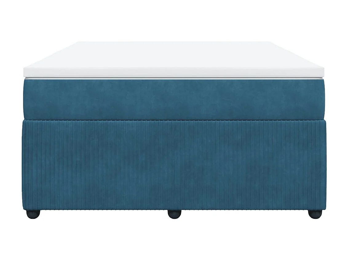 Boxspringbett mit Matratze Dunkelblau 140x190 cm Samt