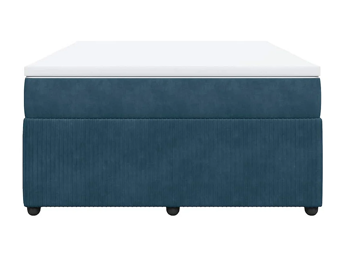 Sommier à lattes de lit et matelas Bleu foncé 140x190cm Velours