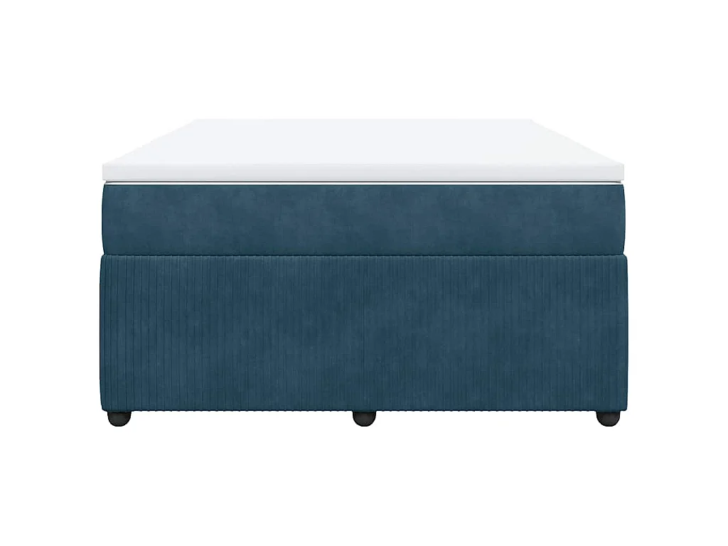Giroletto a Molle con Materasso Blu Scuro 140x190 cm in Velluto