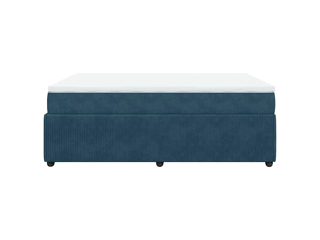 Giroletto a Molle con Materasso Blu Scuro 140x190 cm in Velluto