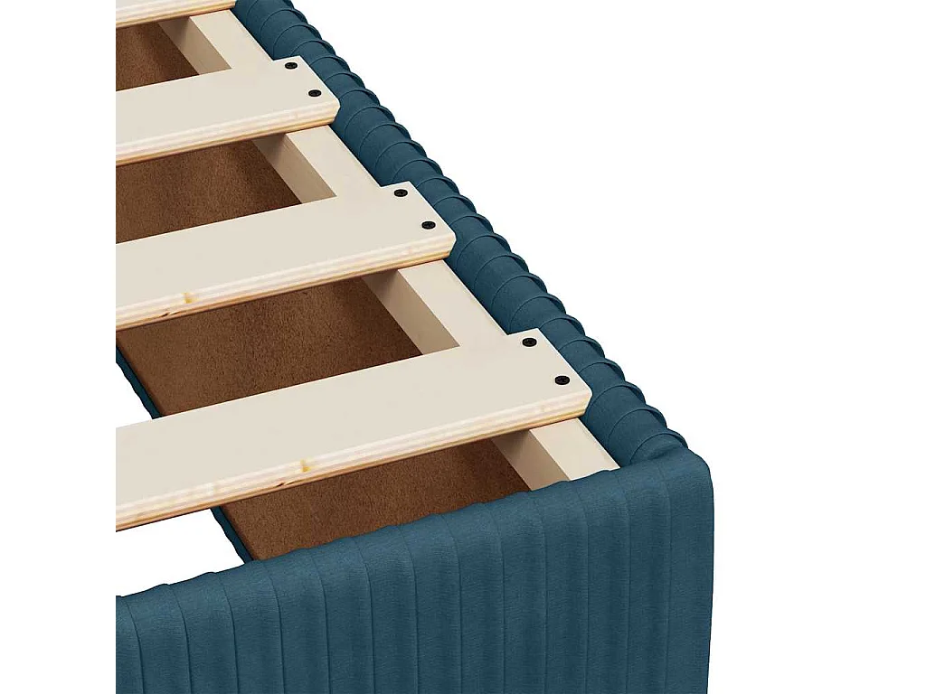 Giroletto a Molle con Materasso Blu Scuro 140x190 cm in Velluto