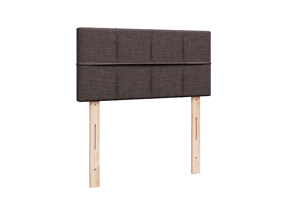 Lit ottoman avec matelas marron foncé 90x200 cm tissu