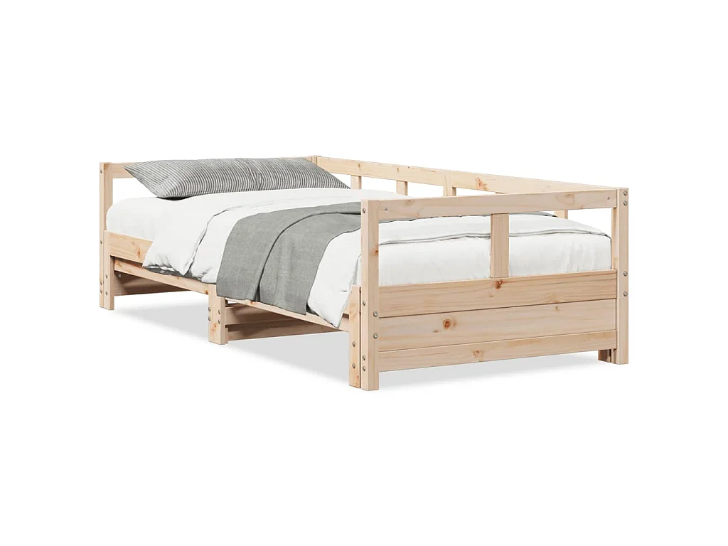 Sofá-cama sem colchão 90x190 cm madeira de pinho maciça