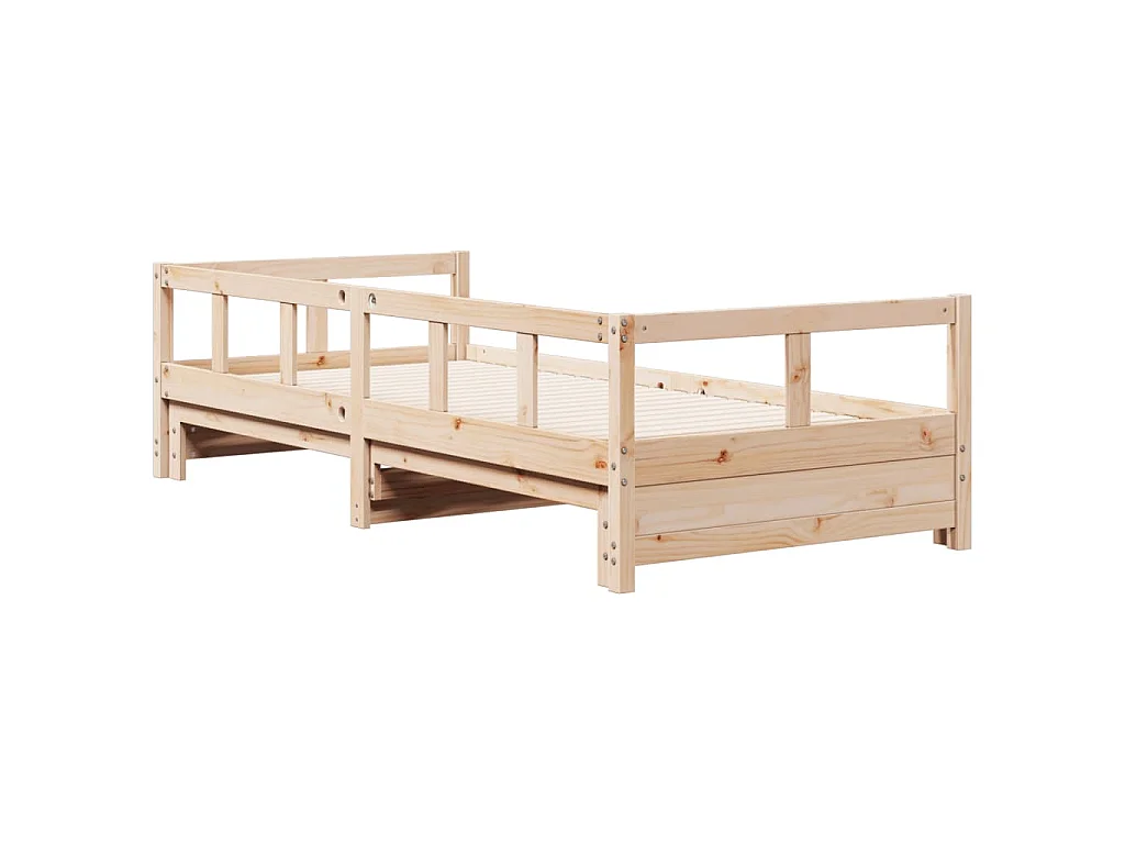 Sofá-cama sem colchão 90x190 cm madeira de pinho maciça