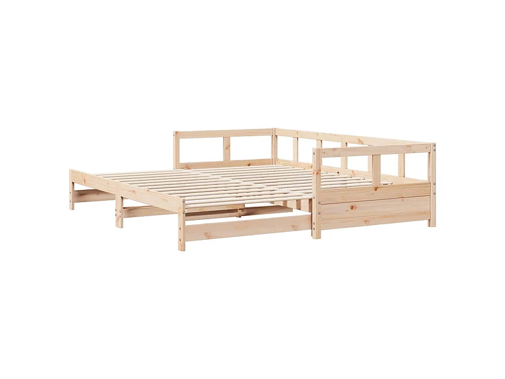 Sofá-cama sem colchão 90x190 cm madeira de pinho maciça