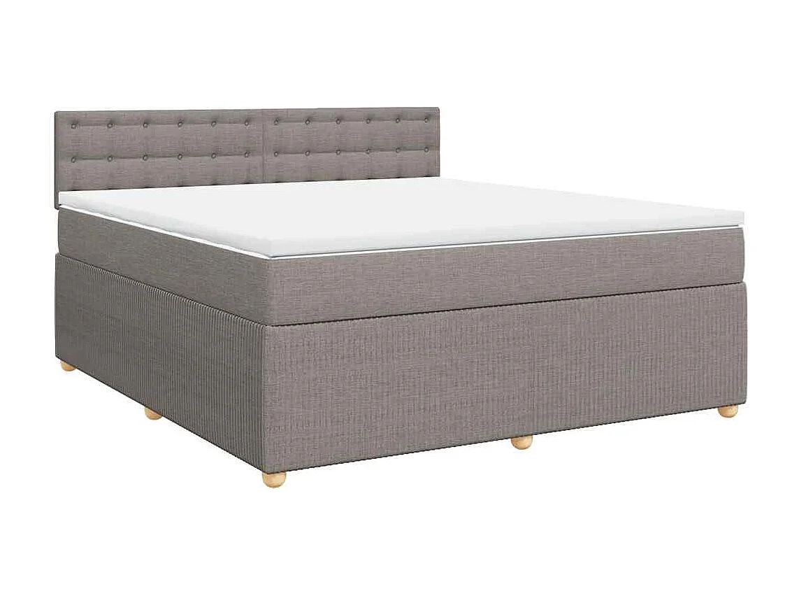 Sommier à lattes de lit avec matelas Taupe 180x200 cm Tissu