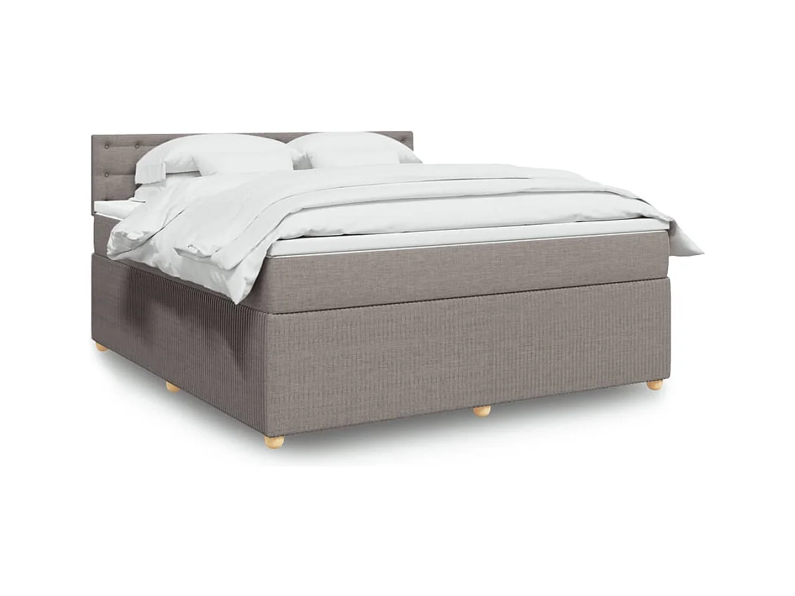 Sommier à lattes de lit avec matelas Taupe 180x200 cm Tissu