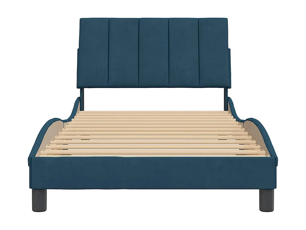 Bedframe zonder matras "Hanko" fluweel blauw 100x200 cm