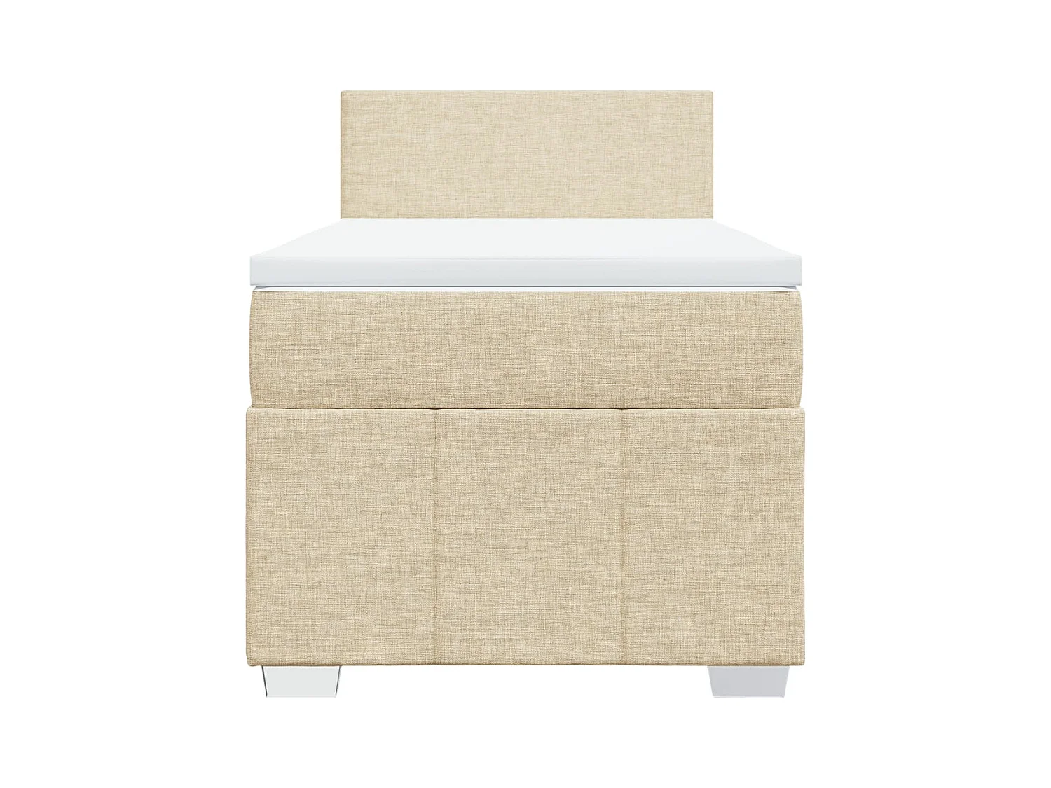 Boxspringbett mit Matratze Creme 100x200 cm Stoff