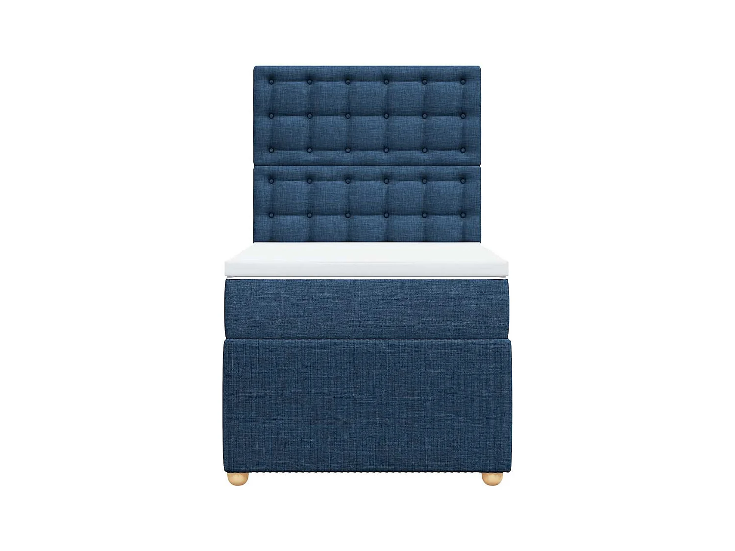 Boxspringbett mit Matratze Blau 90x190 cm Stoff