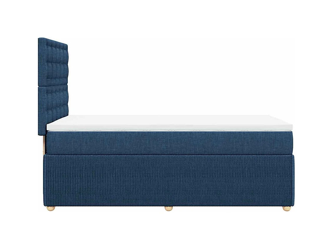 Boxspringbett mit Matratze Blau 90x190 cm Stoff