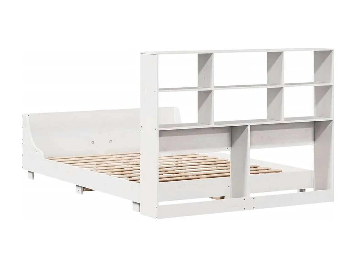 Cadre de lit sans matelas blanc 160x200 cm bois de pin massif