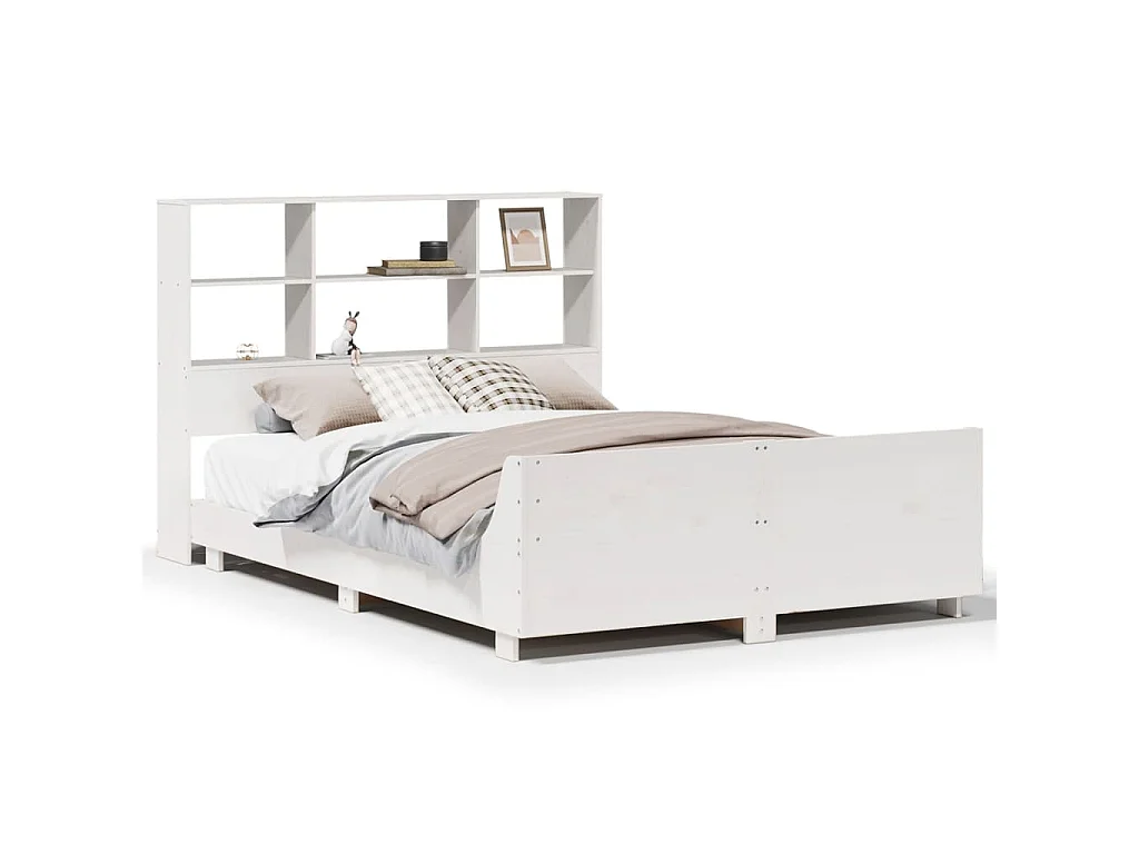 Massivholzbett ohne Matratze Weiß 160x200 Kiefernholz