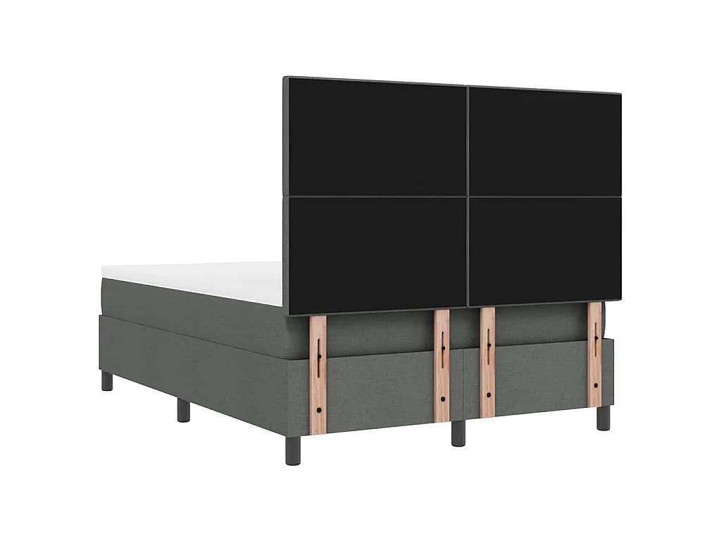 Boxspringbed met hoofdeinde Donkergrijs 140 x 200 cm Stof