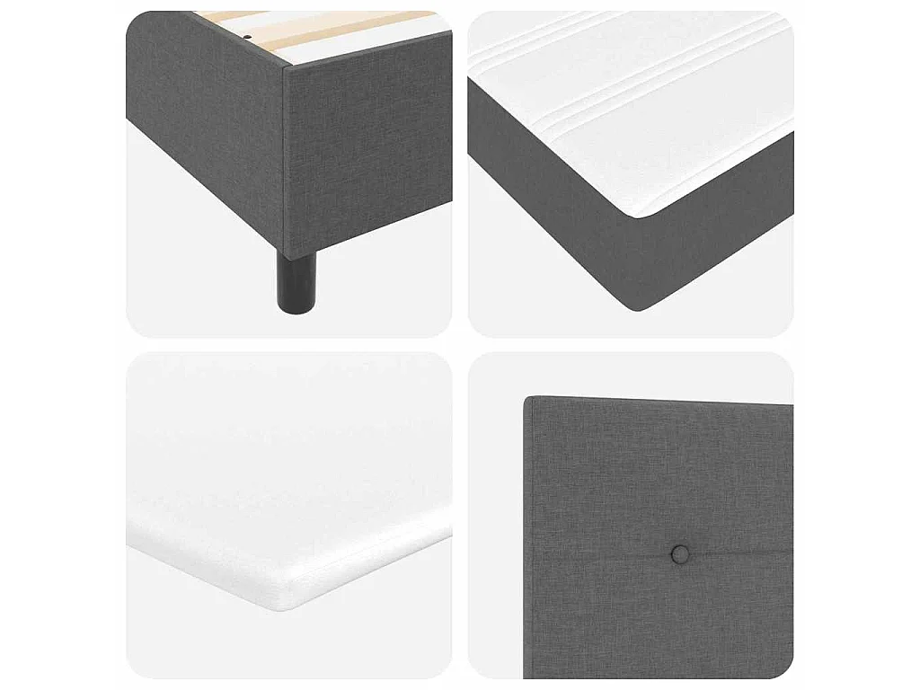 Boxspringbed met hoofdeinde Donkergrijs 140 x 200 cm Stof