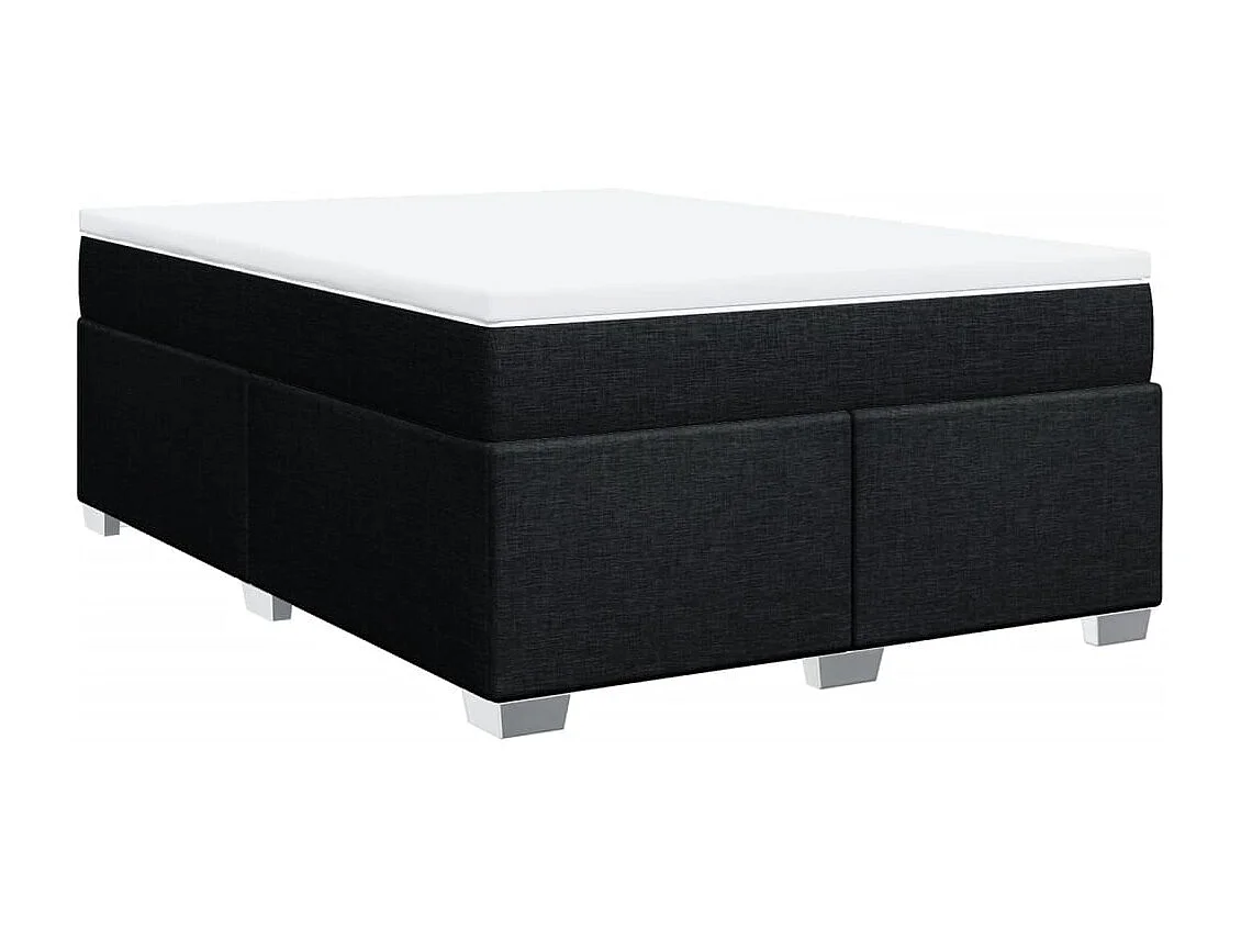 Boxspring met matras stof zwart 140x200 cm