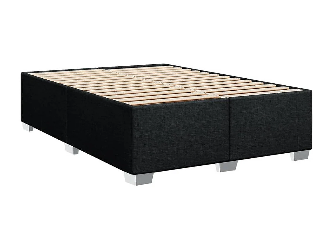 Boxspring met matras stof zwart 140x200 cm