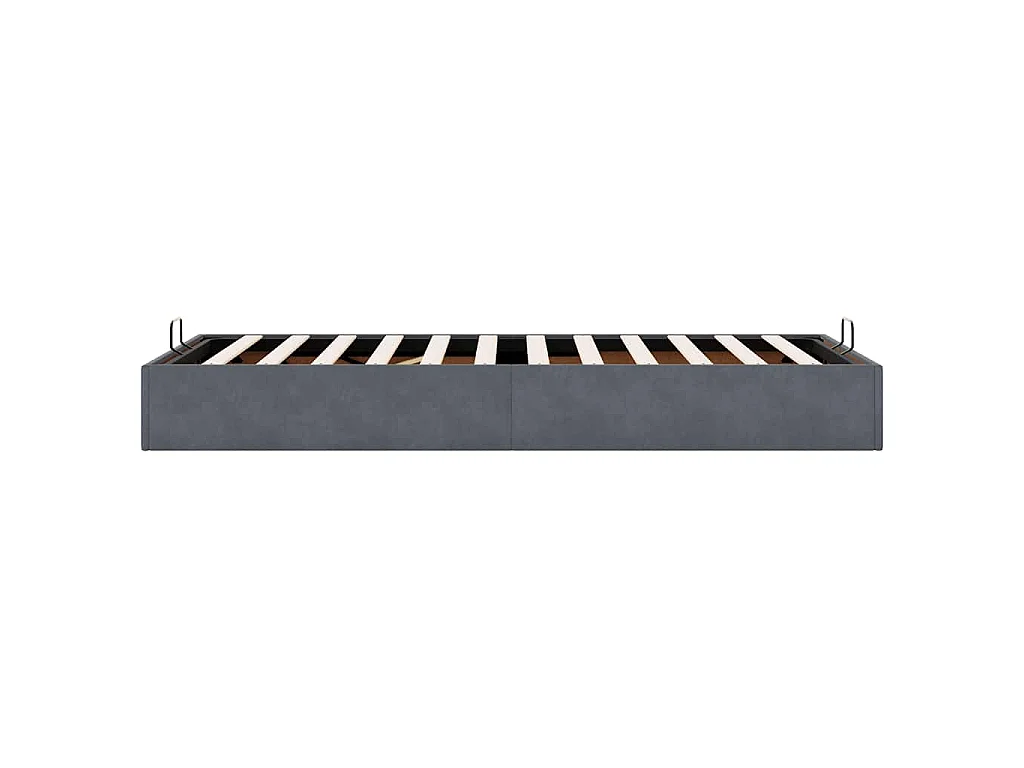 Giroletto senza Materasso Grigio Scuro 90x190 cm Velluto