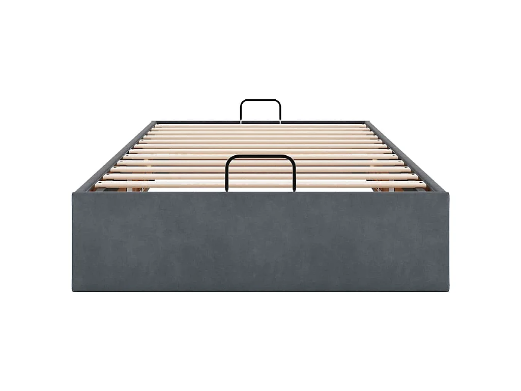 Giroletto senza Materasso Grigio Scuro 90x190 cm Velluto