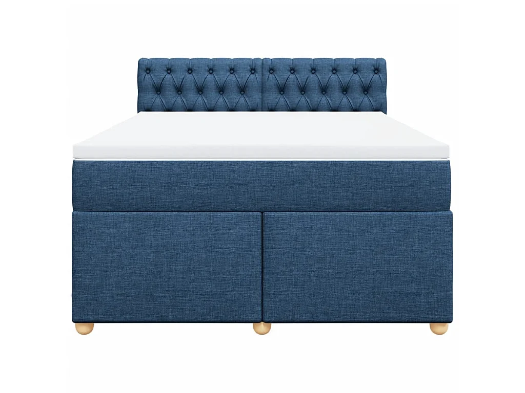 Giroletto a Molle con Materasso Blu 160x200 cm in Tessuto