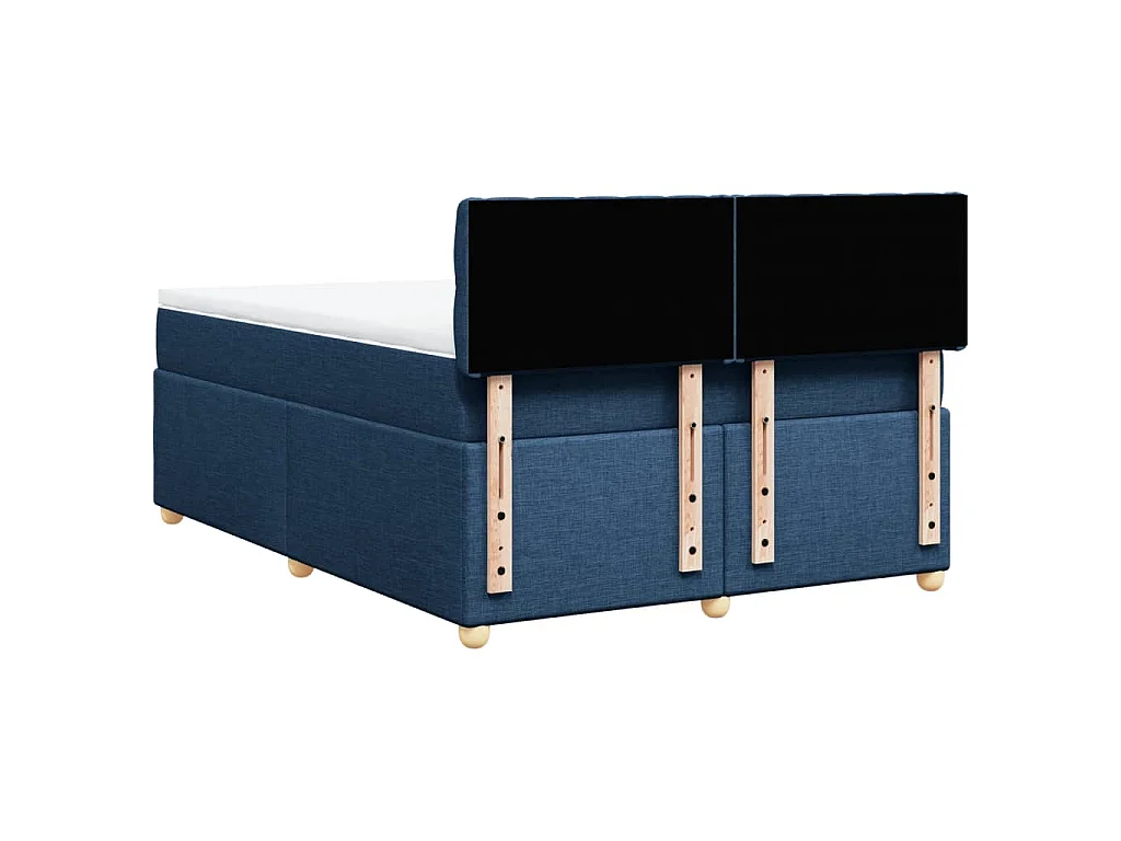 Giroletto a Molle con Materasso Blu 160x200 cm in Tessuto