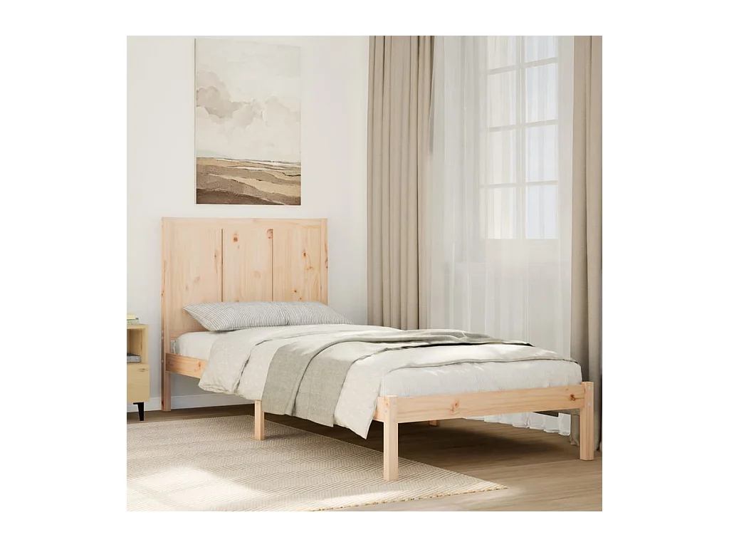 Cadre de lit extra long sans matelas 100x210 cm bois massif