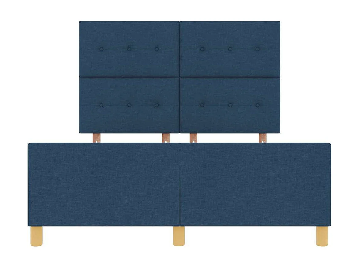 Struttura del letto con testiera Blu 140 x 190 cm Tessuto