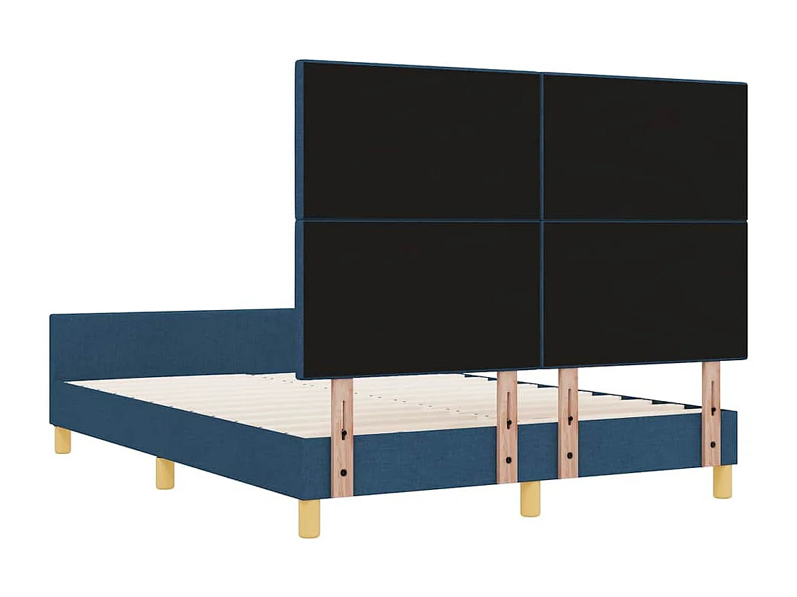Struttura del letto con testiera Blu 140 x 190 cm Tessuto