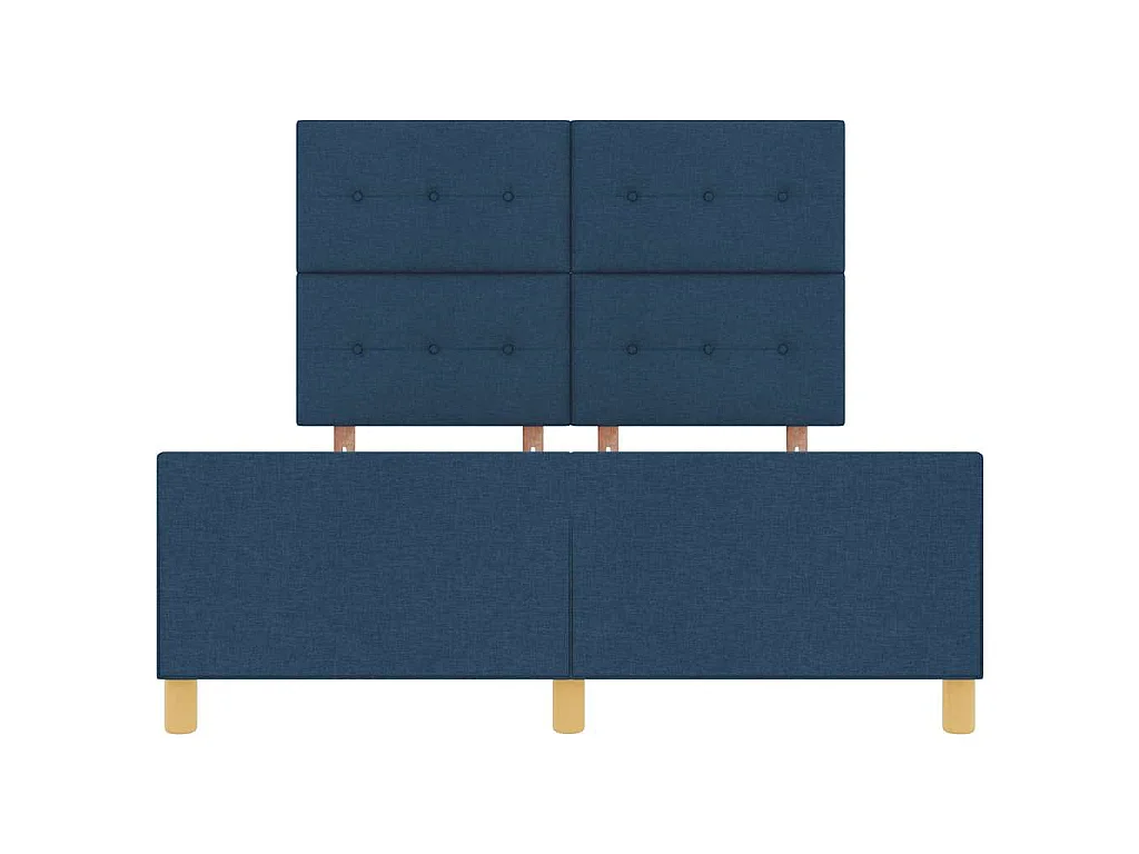 Cadre de lit avec tête de lit Bleu 140 x 190 cm tissu