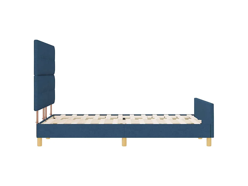 Cadre de lit avec tête de lit Bleu 140 x 190 cm tissu