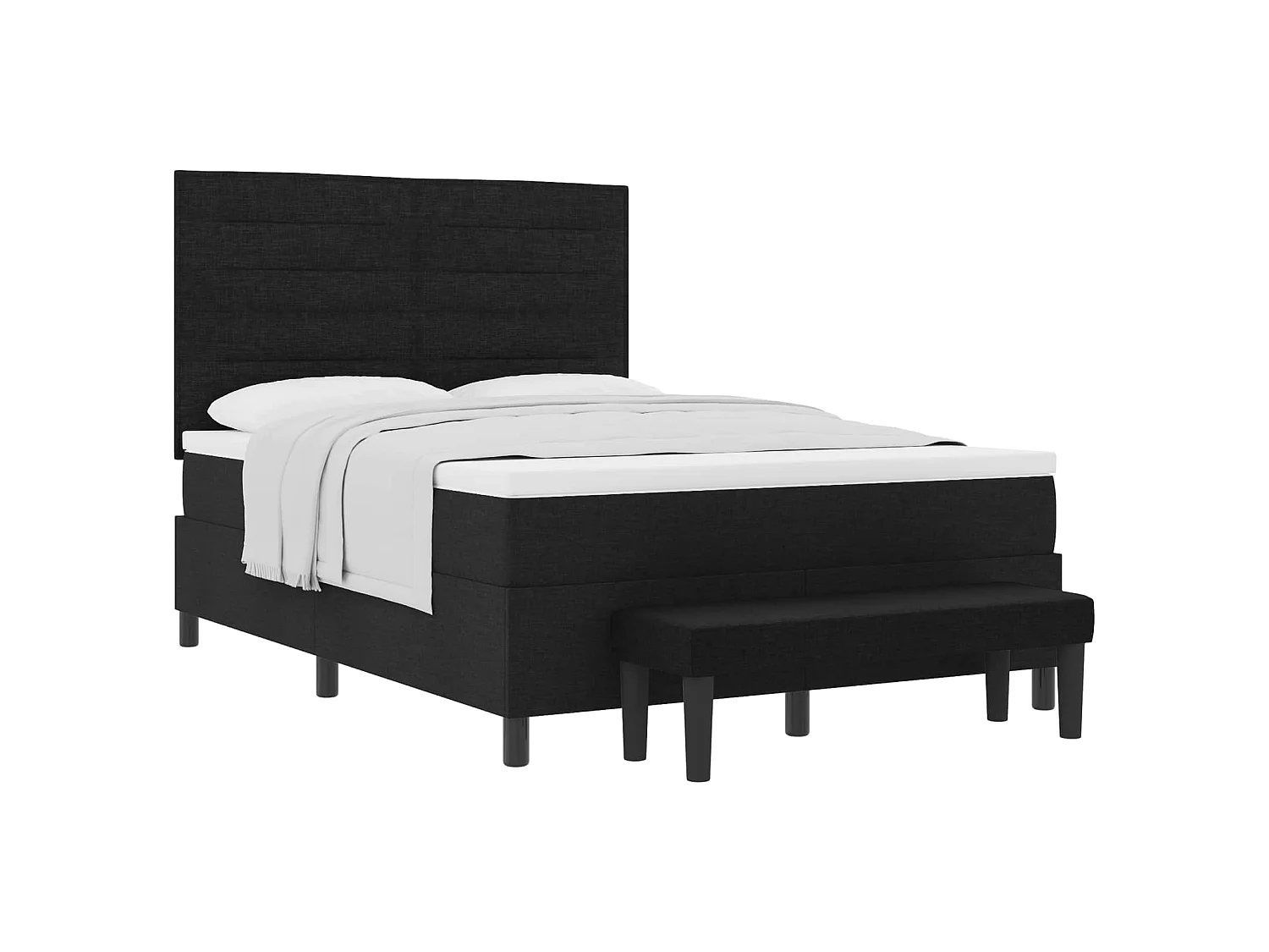 Boxspringbed met hoofdeinde Zwart 140 x 200 cm Stof