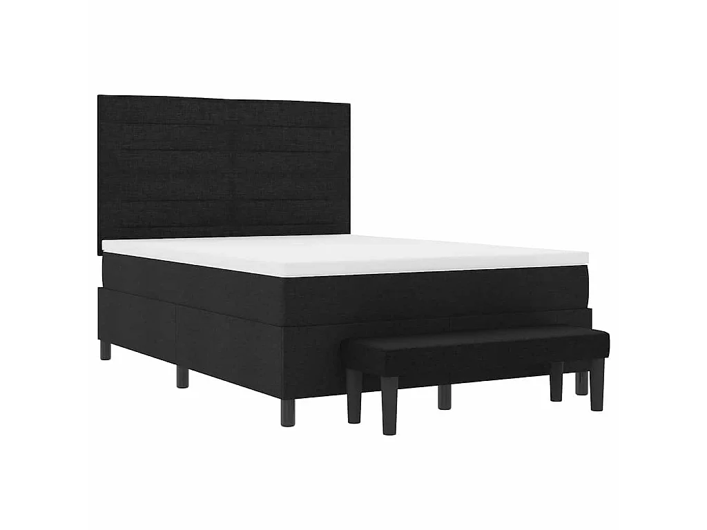 Boxspringbed met hoofdeinde Zwart 140 x 200 cm Stof