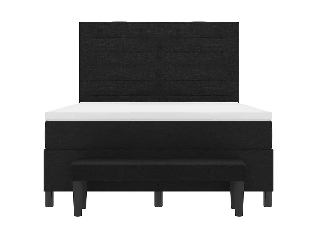 Boxspringbed met hoofdeinde Zwart 140 x 200 cm Stof