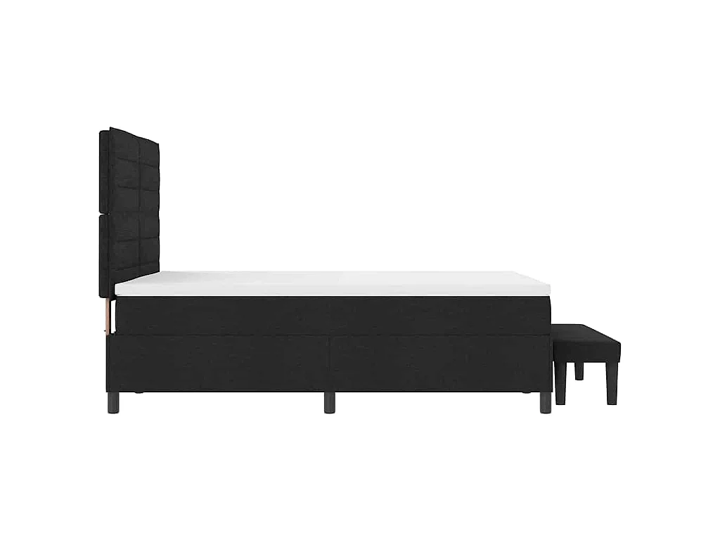 Boxspringbed met hoofdeinde Zwart 140 x 200 cm Stof